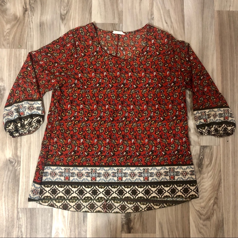 Women’s floral BoHo Top size Large